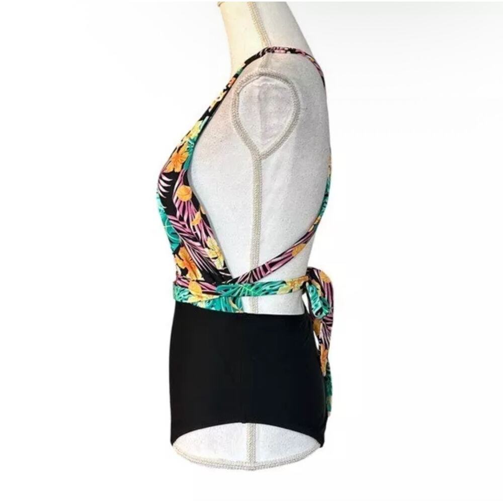 NWT Cupshe Valeria Criss Cross Tropical One Piece Swimsuit Women’s 2XL - Picture 3 of 11